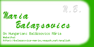 maria balazsovics business card